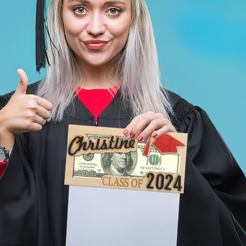 Graduation Graduation Money Container Graduation Wood Wallet Wood Storage - Image 2