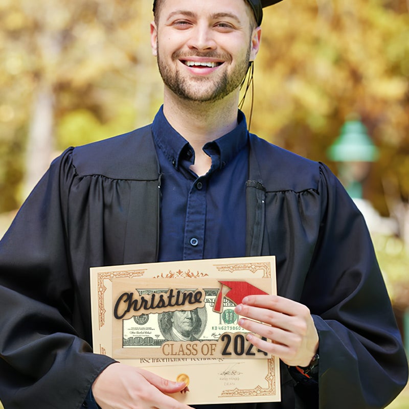 Graduation Graduation Money Container Graduation Wood Wallet Wood Storage - Image 5
