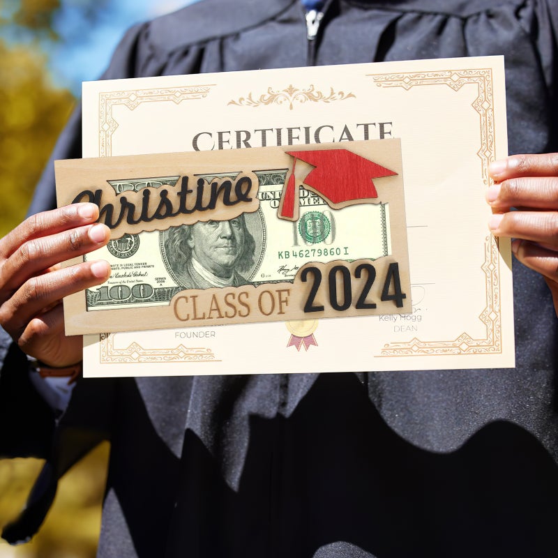 Graduation Graduation Money Container Graduation Wood Wallet Wood Storage - Image 4