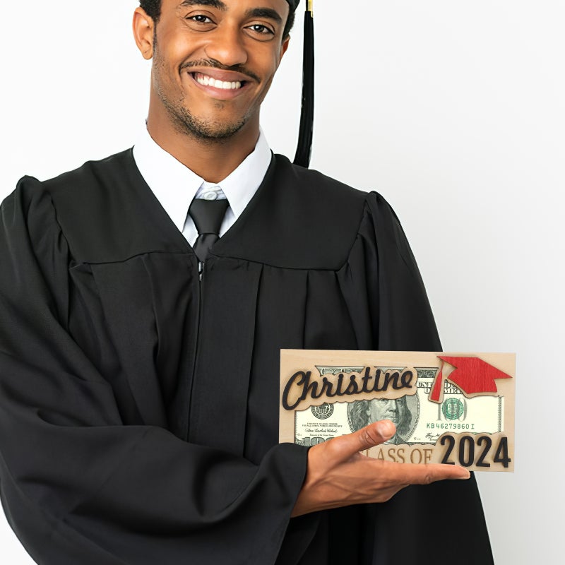 Graduation Graduation Money Container Graduation Wood Wallet Wood Storage - Image 3