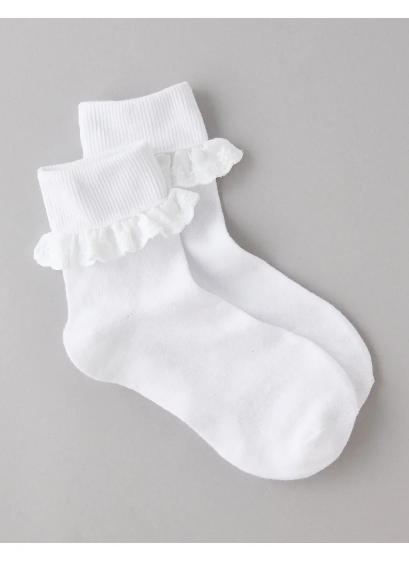 امريكان ايجل AE Ruffle Trim Boyfriend Socks