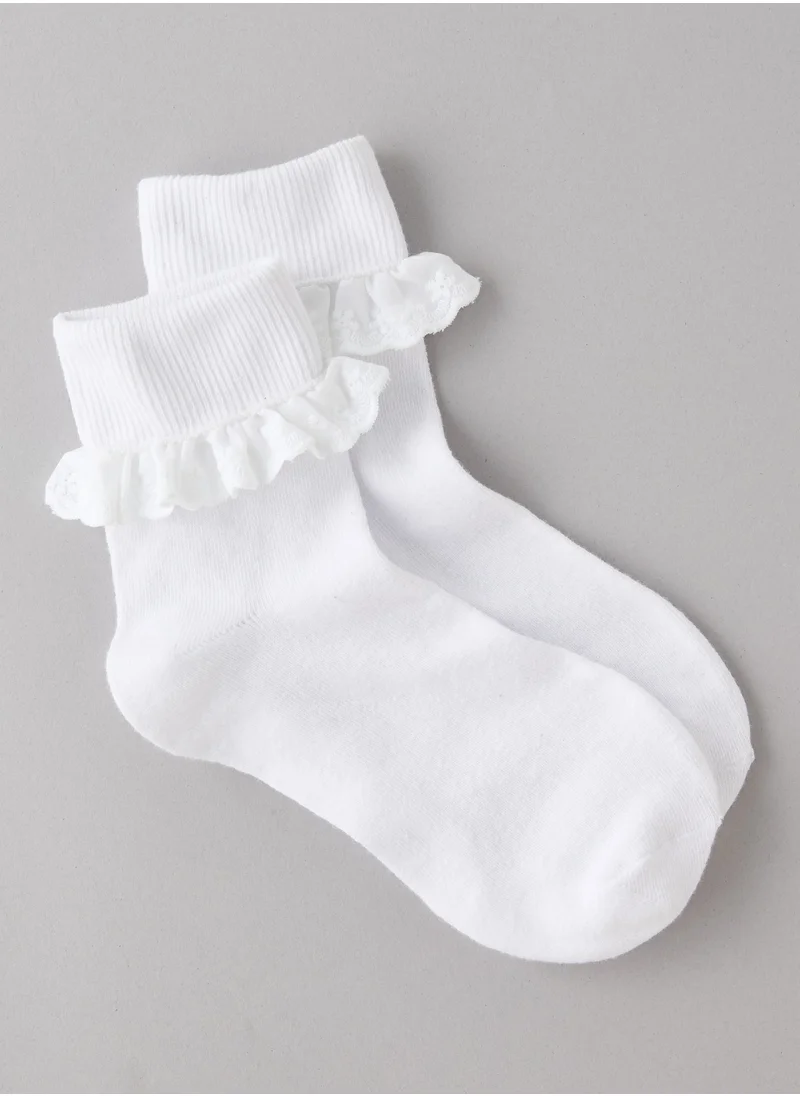 American Eagle AE Ruffle Trim Boyfriend Socks
