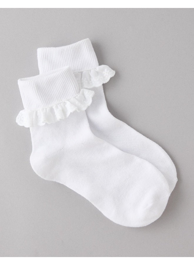American Eagle AE Ruffle Trim Boyfriend Socks 