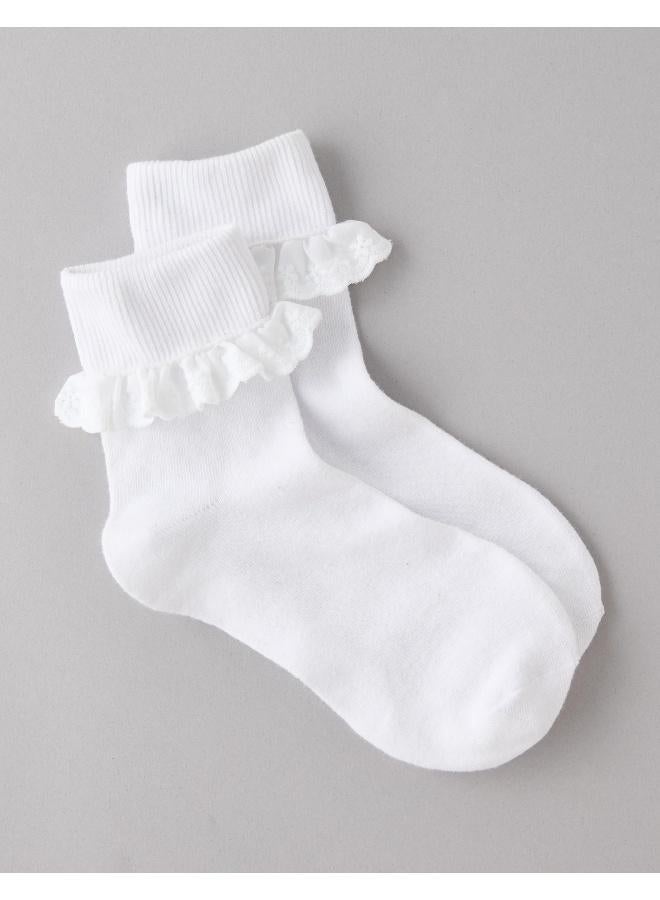 American Eagle AE Ruffle Trim Boyfriend Socks 