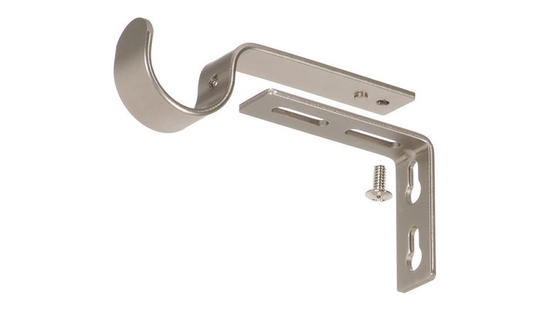 Ivilon دعامات Ivilon قابلة للتعديل لقضبان الستائر - لقضبان مقاس 1 أو 1 1/8 بوصة. مجموعة من 2 - نيكل ساتان - Image 3