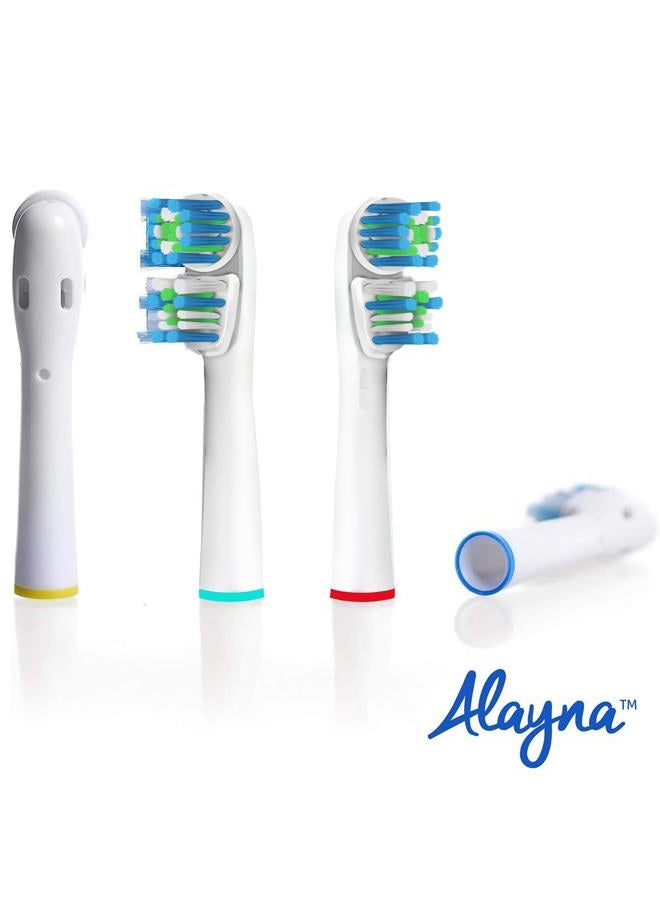 Alayna Replacement Brush Heads Compatible with OralB Braun- Best Double Clean, Pack of 4 Electric Toothbrush Replacement Heads- for Oral B Pro, 1000, 8000, 9000, Adults, Kids, Vitality, Dual Plus! - Image 3