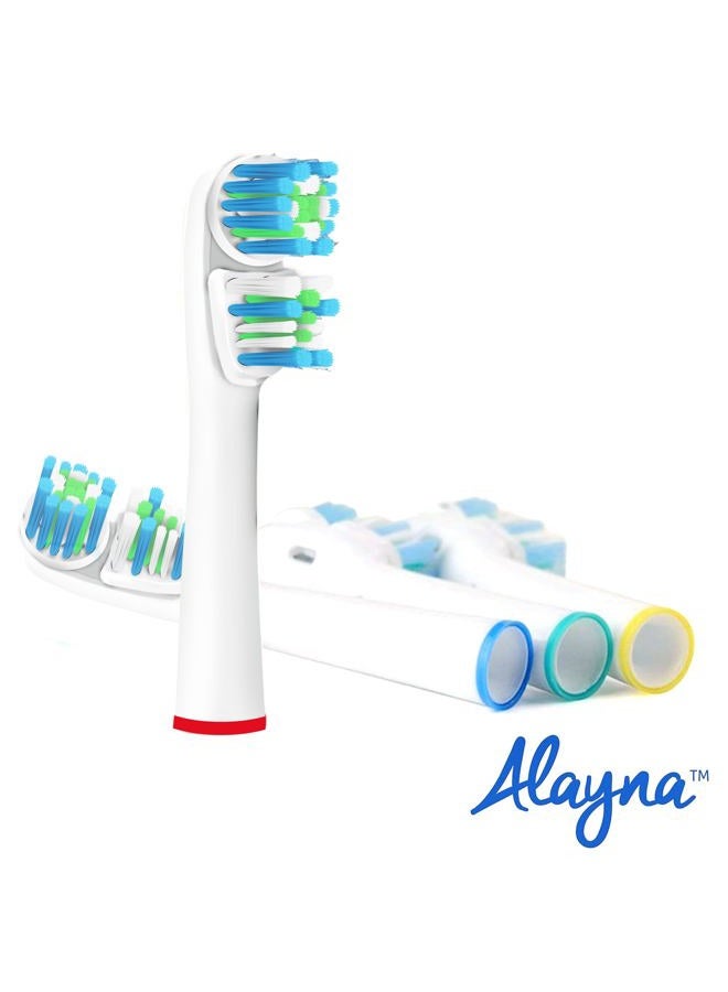 Alayna Replacement Brush Heads Compatible with OralB Braun- Best Double Clean, Pack of 4 Electric Toothbrush Replacement Heads- for Oral B Pro, 1000, 8000, 9000, Adults, Kids, Vitality, Dual Plus! - Image 2