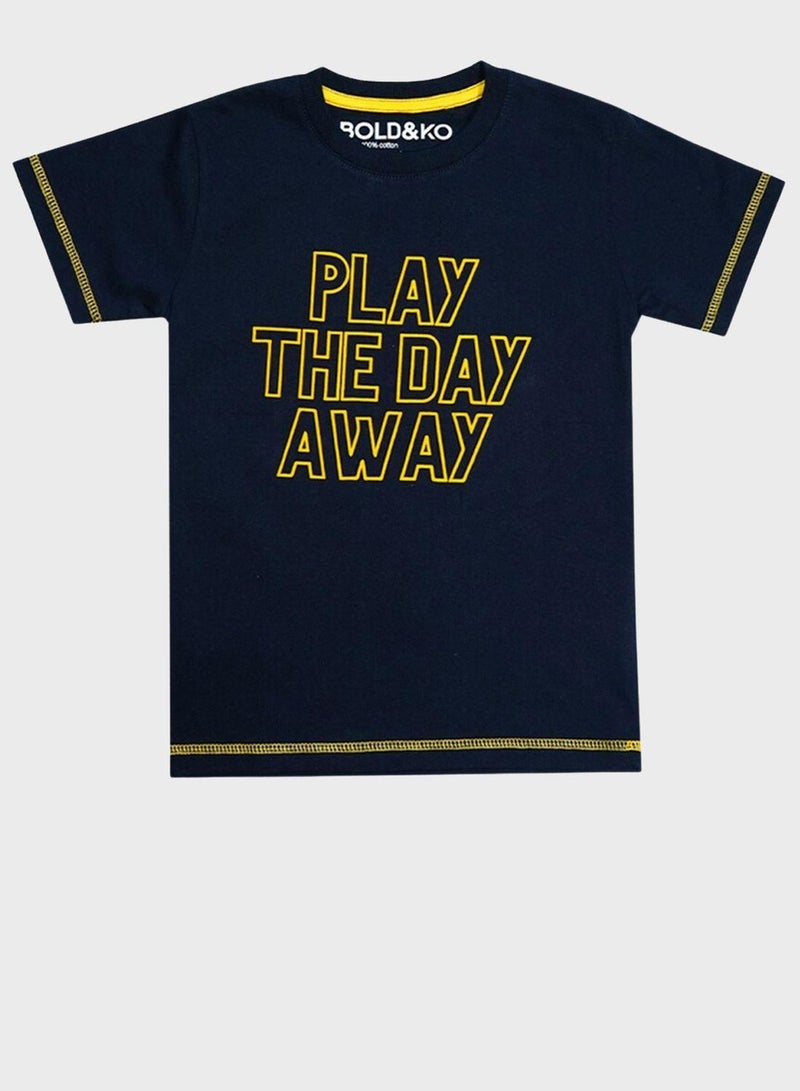 BOLD&KO Kids Text Print T-Shirt - Image 1