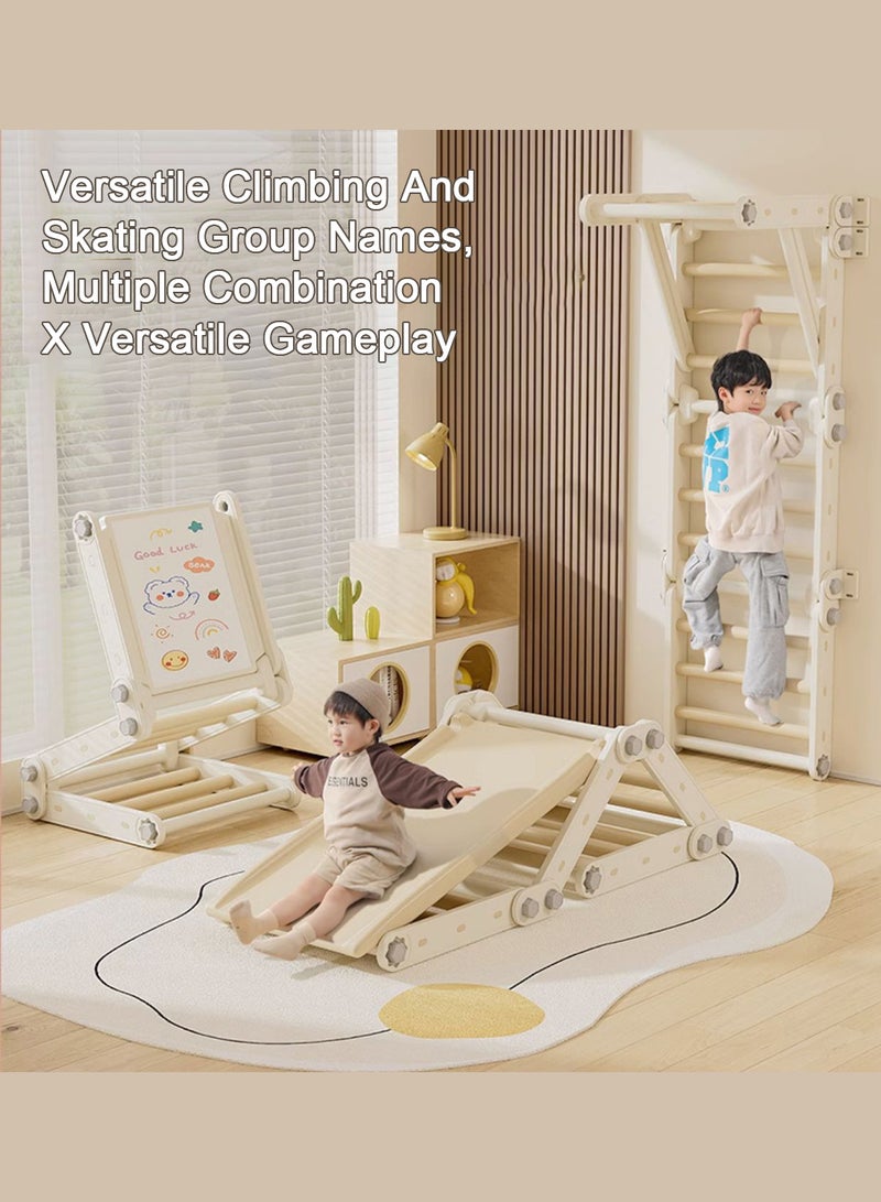 ما بيبي مجموعة مثلثات 7 في 1 لتسلق الأطفال، لعبة ملعب داخلي للأطفال، لعبة مونتيسوري تعليمية مع قوس ومنحدر ومثلث تسلق، ألعاب تسلق ملعب داخلي وخارجي للأطفال الصغار - Image 2
