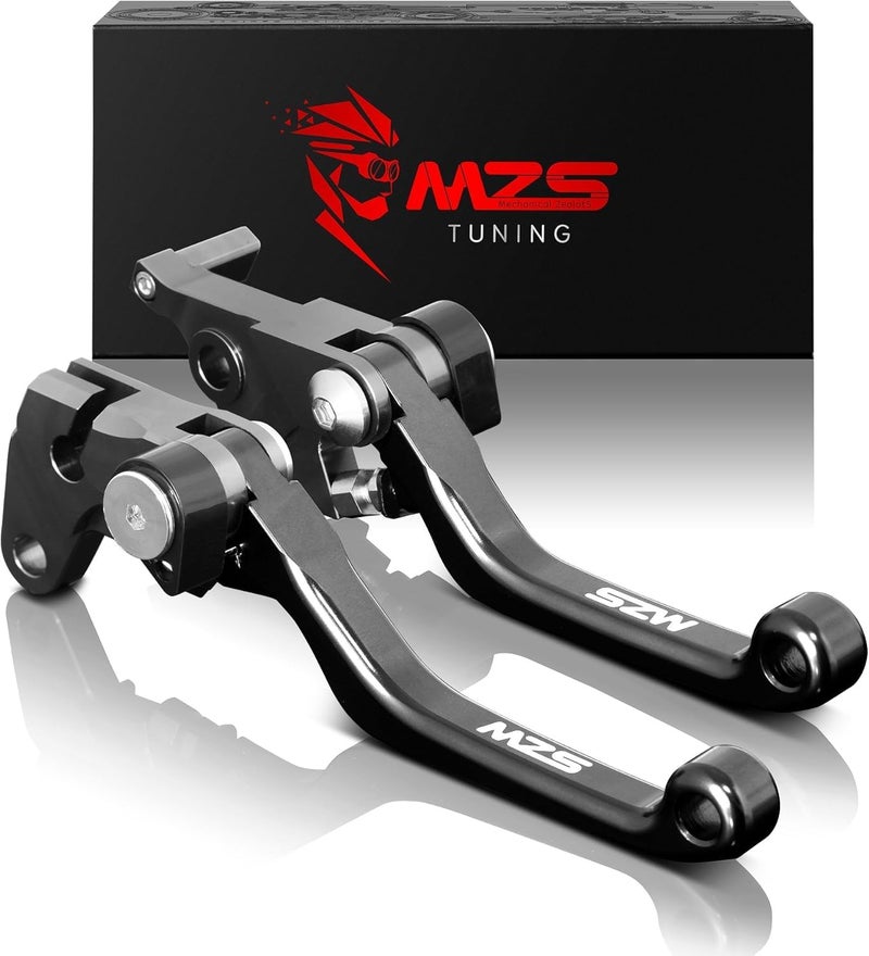 MZS Adjustable CNC Brake Clutch Levers for CR125R, CR250R, CRF250R, CRF450R, CRF250X, CRF450X - Image 1