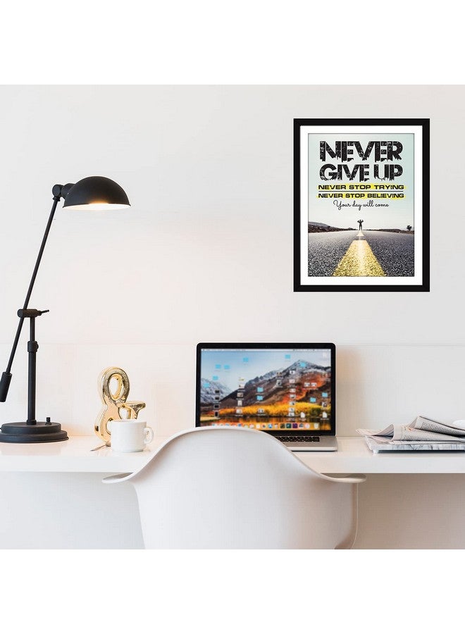 Chaka Chaundh Chaka Chaundh - Motivation Quotes Wall Frame - Never Ever Give up Wall Poster - Never Give up Painting - (13.6 X 10.6 Inches) (Never Give up - Image) - Image 2