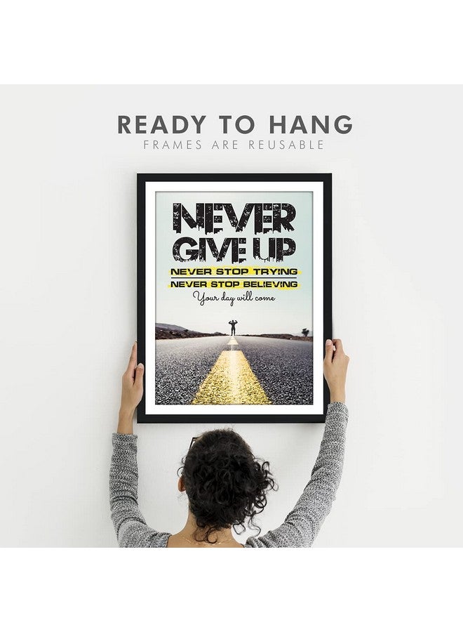 Chaka Chaundh Chaka Chaundh - Motivation Quotes Wall Frame - Never Ever Give up Wall Poster - Never Give up Painting - (13.6 X 10.6 Inches) (Never Give up - Image) - Image 4