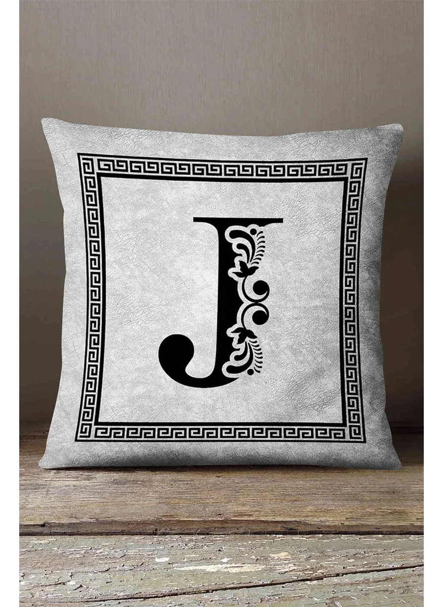 İnsense Home Velvet Babyface Double Sided Letter Cushion Cover - Letter J