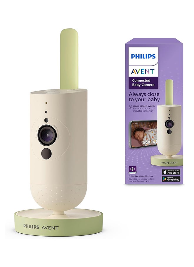 Philips - Avent Connected Baby Camera With App, Private and Secure Encryption, Audio, 2x Zoom, Night Vision, VOX, Intercom, Lullabies And White Noise, Model SCD643/26 - Image 1