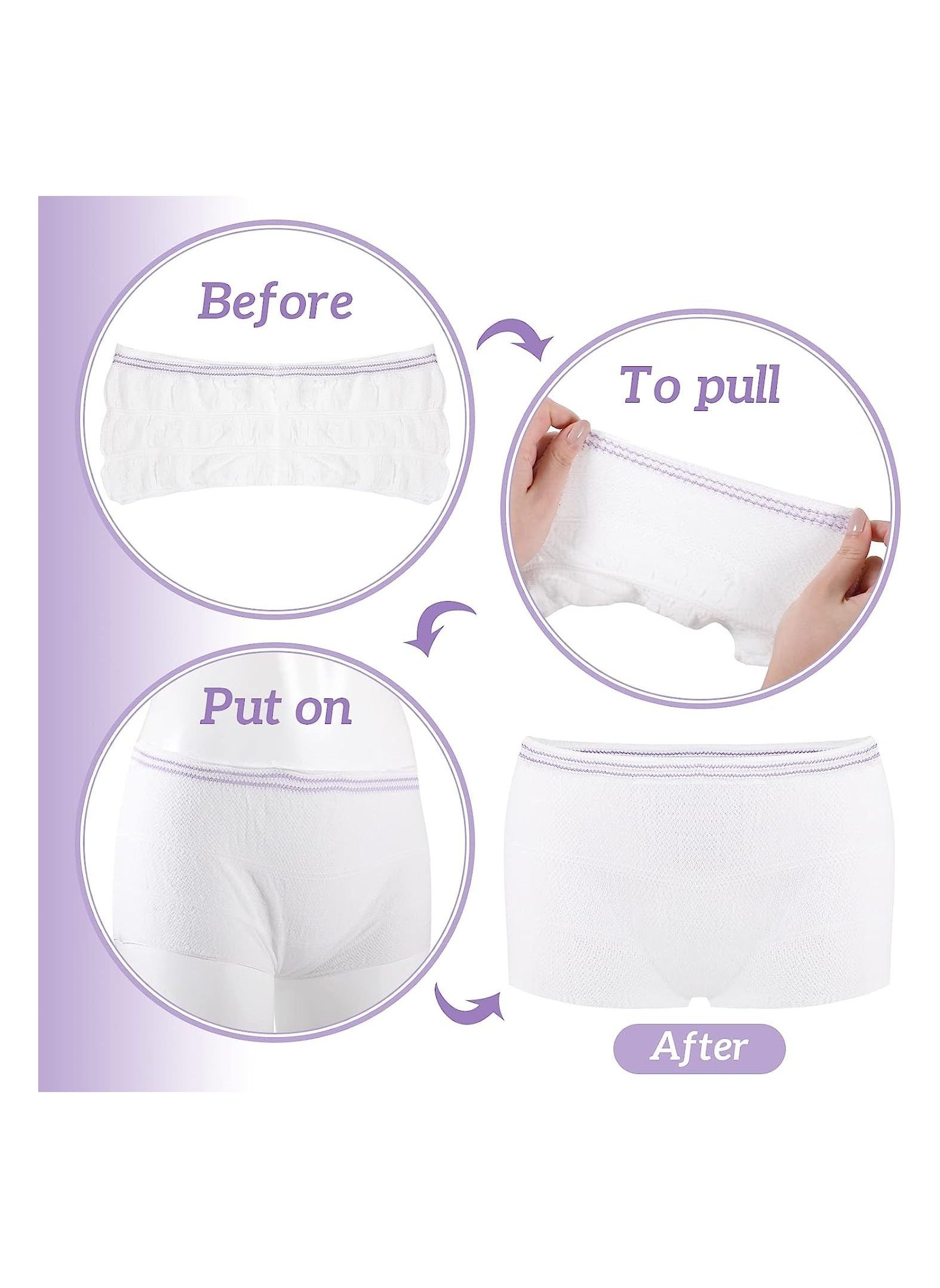 KASTWAVE Mesh Postpartum Underwear Disposable Panties Women High