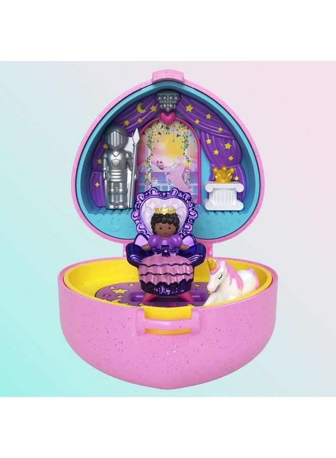 Polly Pocket مجموعة مجوهرات مدمجة مع دميتين من مجموعة مجوهرات الكرة الملكية، لعبة قابلة للتجميع مع موضوع قلعة يونيكورن - Image 3