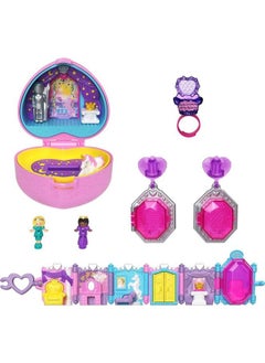 Polly Pocket Collector Compact With 2 Dolls Keepsake Collection Royal Ball Jewelry Set Collectible Toy With Unicorn Castle Theme  - Image 2