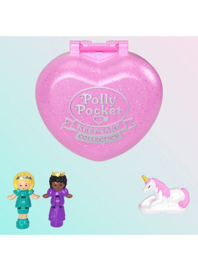 Polly Pocket مجموعة مجوهرات مدمجة مع دميتين من مجموعة مجوهرات الكرة الملكية، لعبة قابلة للتجميع مع موضوع قلعة يونيكورن - Image 5