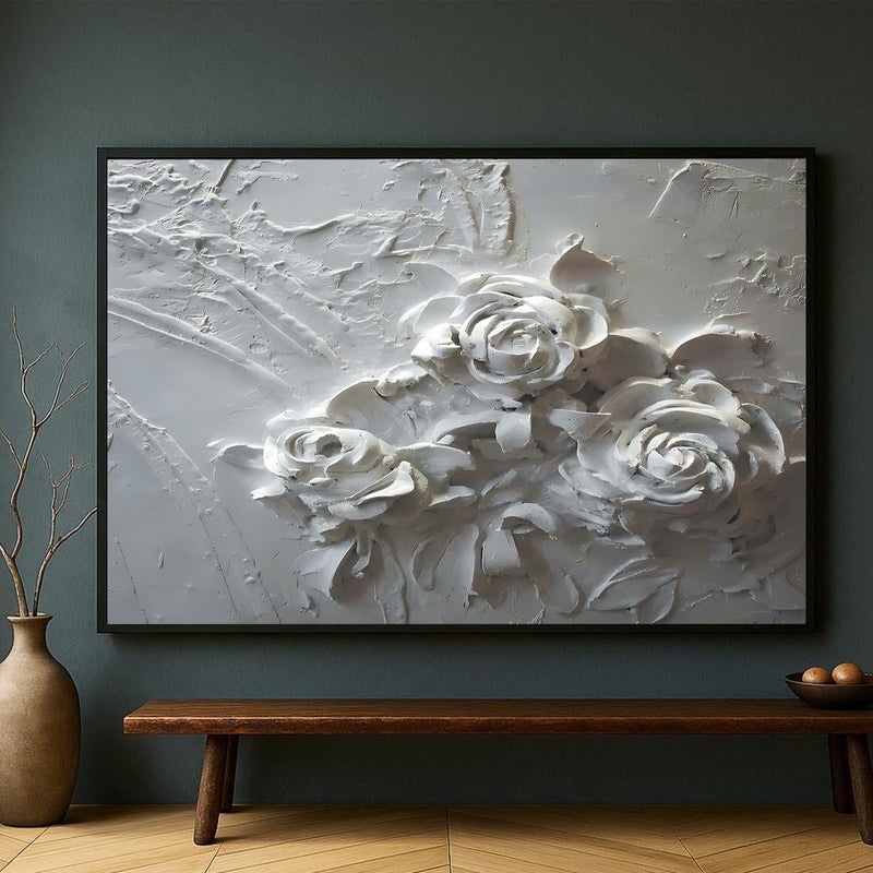 Marktna One piece of printed canvas wall art in the style of a plaster painting with a hollow frame, measuring (90×60). - Image 1