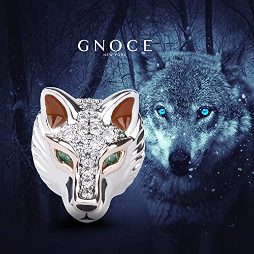 GNOCE Ancient Wolf Charms for Bracelet 925 Sterling Silver Bead Animal Wolf head Charms For Women Mother's Day Men - Image 2