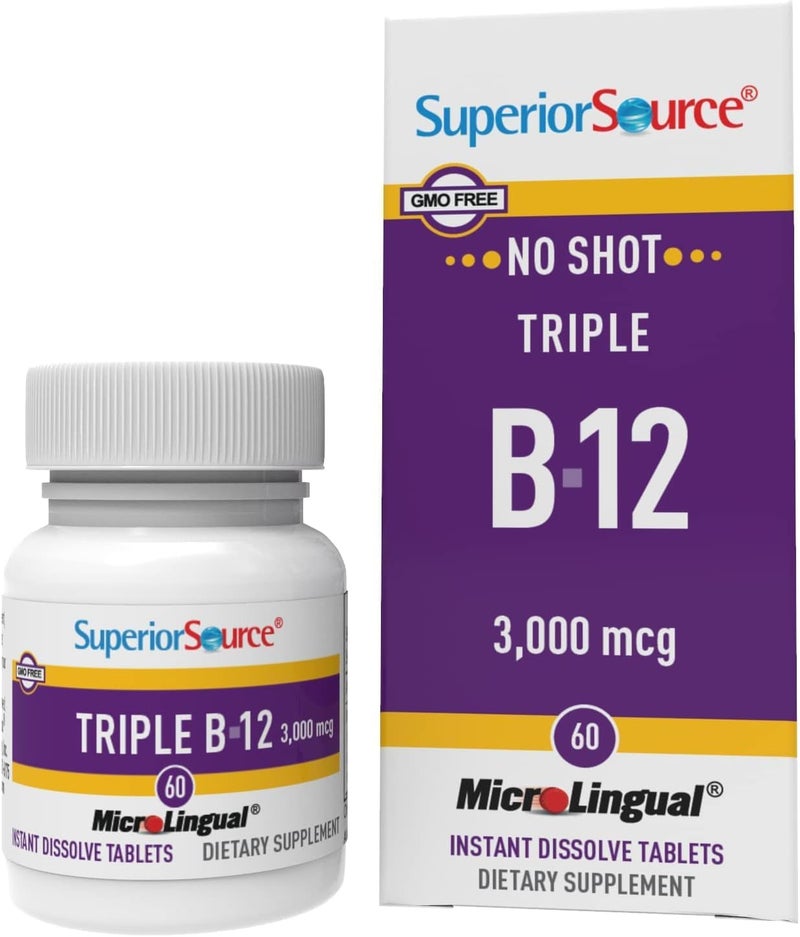 Superior Source Triple B-12 3000 mcg Dietary Supplement for Adults - Image 1