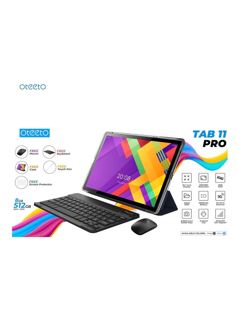 كمبيوتر لوحي Oteeto TAB 11 Pro 5G مقاس 10.1 بوصة وذاكرة وصول عشوائي سعتها 8 جيجابايت وذاكرة قراءة فقط 512 جيجابايت أزرق - pzsku/ZE28FEBBD577B88FCCB85Z/45/_/1734638504/1aa54441-ee84-440e-ac54-108ac2ad5516