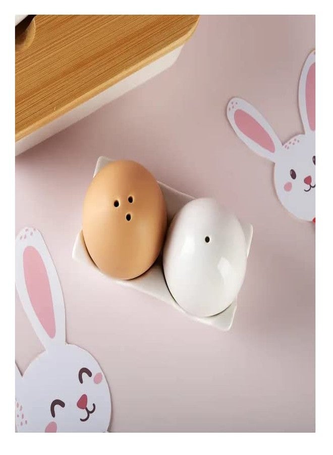 E - EZRA Ceramic Salt & Pepper Dispenser Bottle Spice Shakers for Dinning Table - Image 1