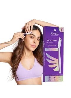 BOMBAE Reusable Face Razor For Women Facial Hair - 1 | Instant Glow & Painless Hair Removal | For Eyebrows, Upper Lip, Chin, Peach Fuzz, Forehead, Unibrow, Sideburns | Dermaplaning Tool | Korean Skincare 