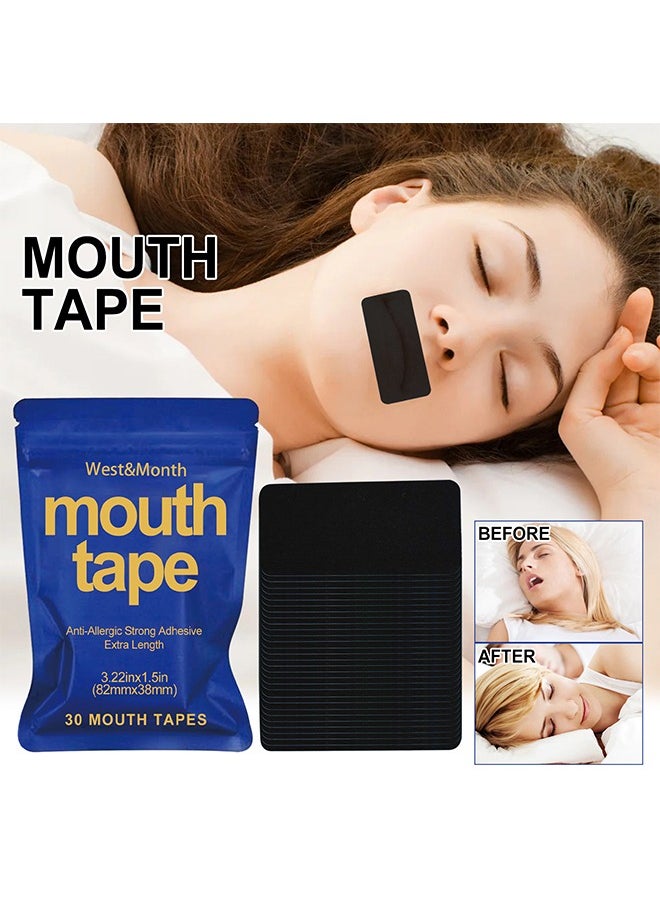 West&Month 30 Pack Sleep Tape Patch Hypoallergenic Breathable Tape Closed Mouth Patch Breathing Patch Micropore Tape Pain Free Removal Latex Free Gentle On Skin Medical Grade No Irritation  - Image 1