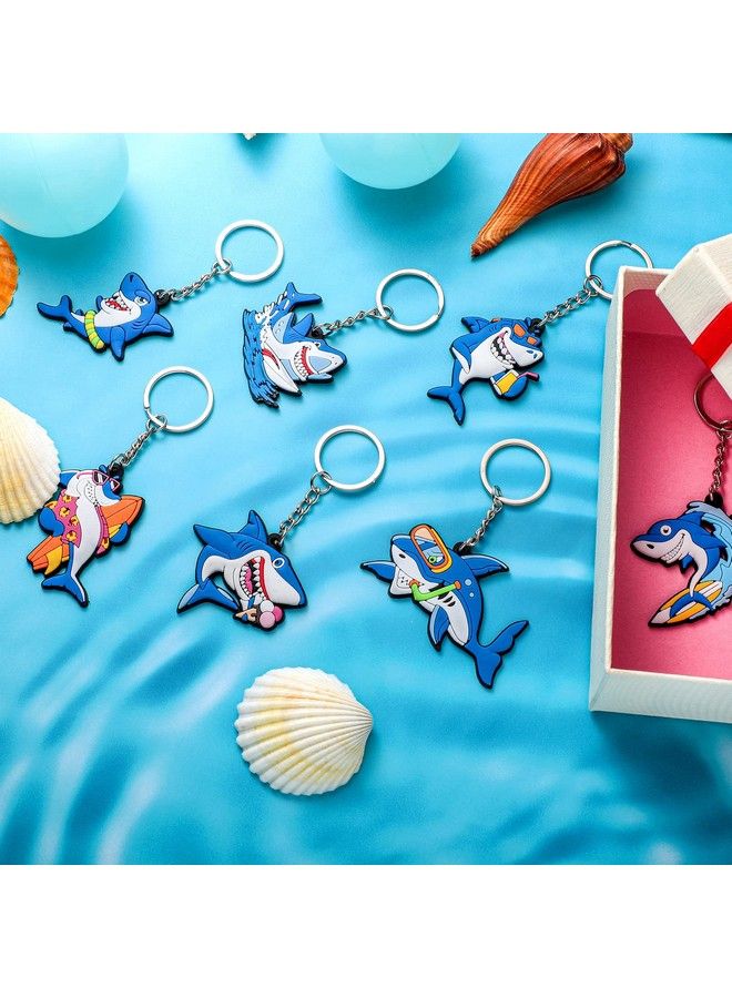 Mtlee Shark Keychains For Backpacks 8 Style Shark Key Ring Cute Shark Under The Sea Party Favors For Kids Sea Birthday Party Supplies Classroom Rewards Carnival Prizes Set Gifts For Kids Boys Girls (24 Pcs) - Image 5