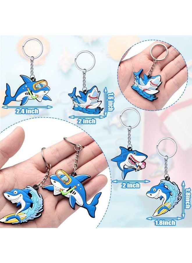 Mtlee Shark Keychains For Backpacks 8 Style Shark Key Ring Cute Shark Under The Sea Party Favors For Kids Sea Birthday Party Supplies Classroom Rewards Carnival Prizes Set Gifts For Kids Boys Girls (24 Pcs) - Image 4