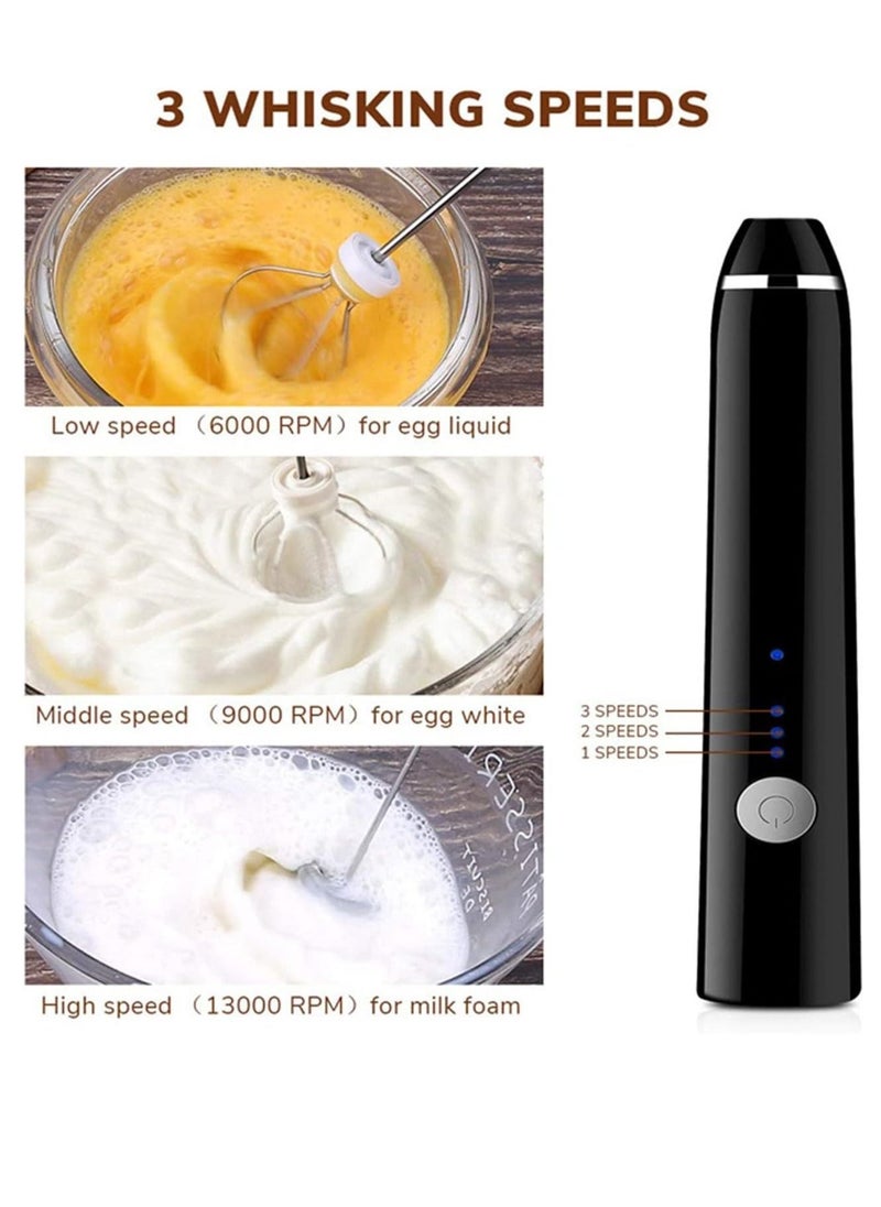 3 In 1 Electric Foam Maker, Egg Beater, Drink Mixer. USB Rechargeable, Mini Blender For Coffee Latte Cappuccino Hot Chocolate - Image 3