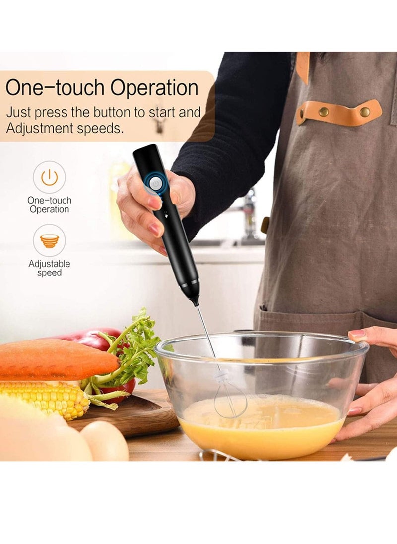3 In 1 Electric Foam Maker, Egg Beater, Drink Mixer. USB Rechargeable, Mini Blender For Coffee Latte Cappuccino Hot Chocolate - Image 4