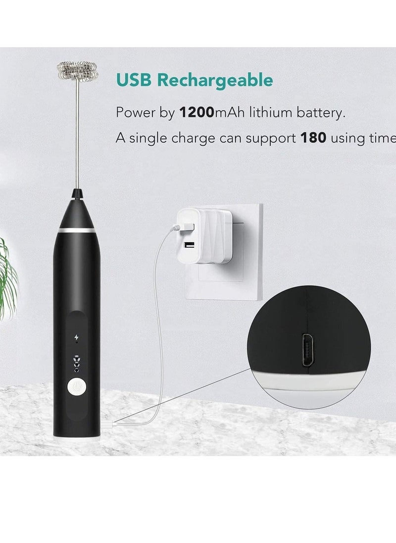 3 In 1 Electric Foam Maker, Egg Beater, Drink Mixer. USB Rechargeable, Mini Blender For Coffee Latte Cappuccino Hot Chocolate - Image 2