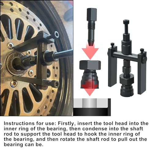 LainKeen 12pcs Motorcycle Blind Inner Bearing Puller Tool Kit, Motorcycle Slide Hammer Pilot Insert Inner Internal Bearing Removal Tool Set 8-25MM - Image 3