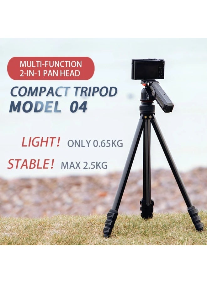 GOOCONG 04 Plus Tripod Black Flexible Lightweight Portable Travel Camera Phone Tripod Stand Adjustable 360 Degree Rotating Head Stable Holder for Photography Videography Vlogging Content Creators - Image 3