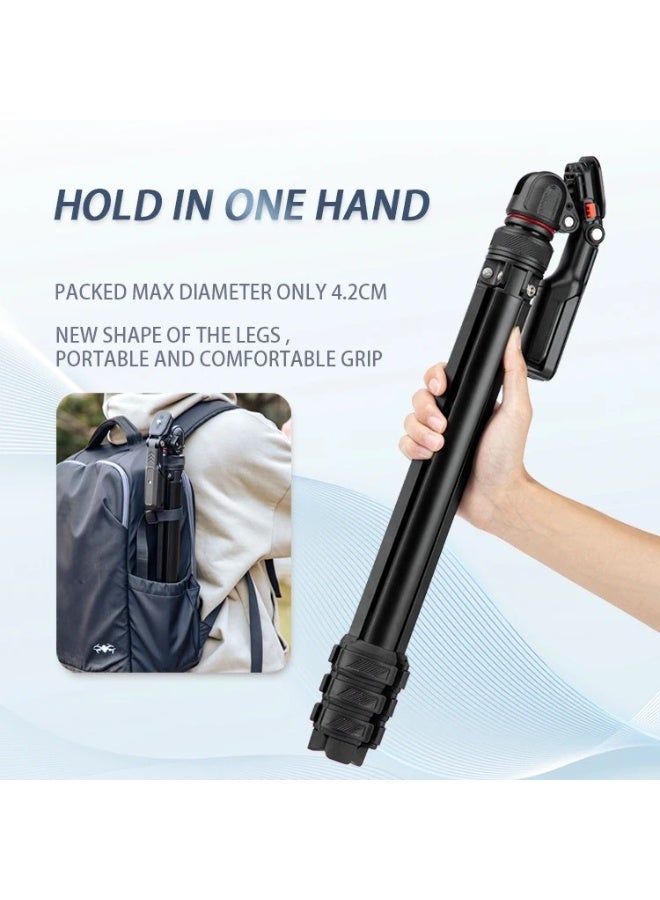 GOOCONG 04 Plus Tripod Black Flexible Lightweight Portable Travel Camera Phone Tripod Stand Adjustable 360 Degree Rotating Head Stable Holder for Photography Videography Vlogging Content Creators - Image 2