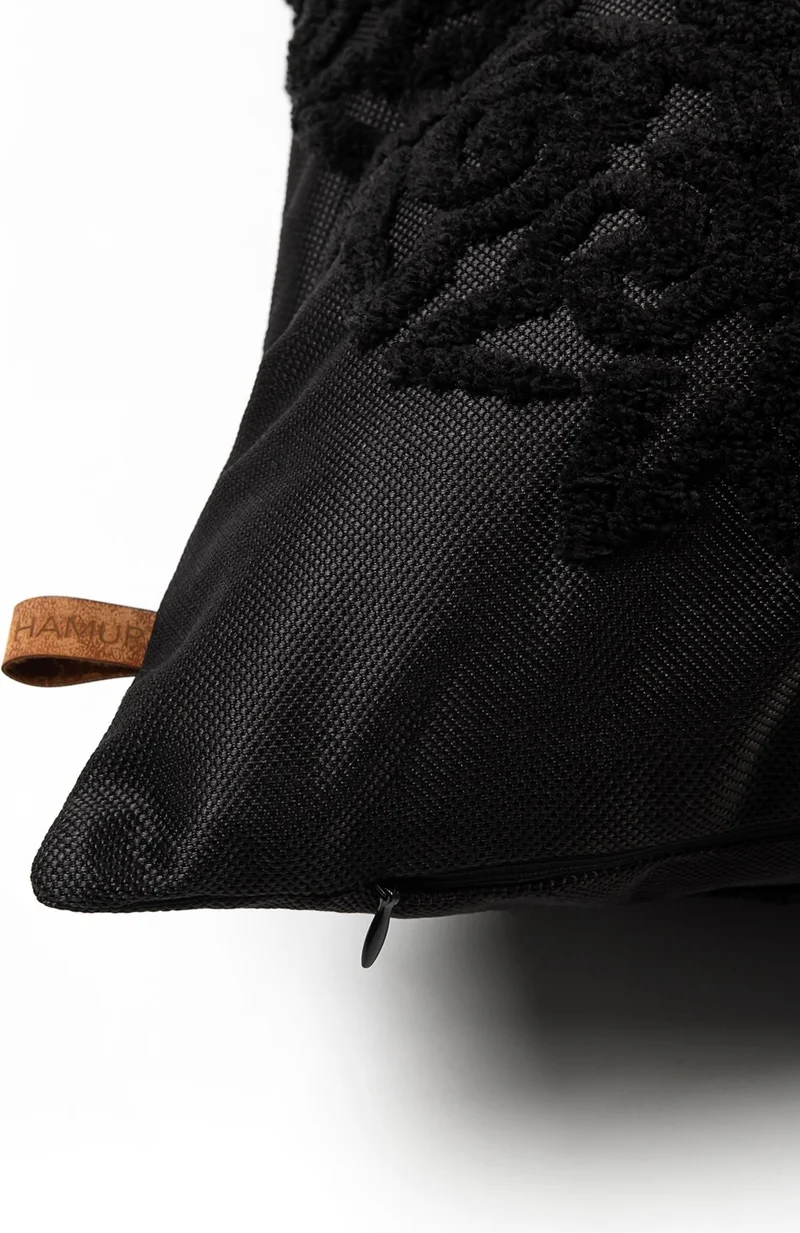 هامور Dough Bohemian Special Design Punch Punch Pattern Square Decorative Throw Pillow Case Pretty Black