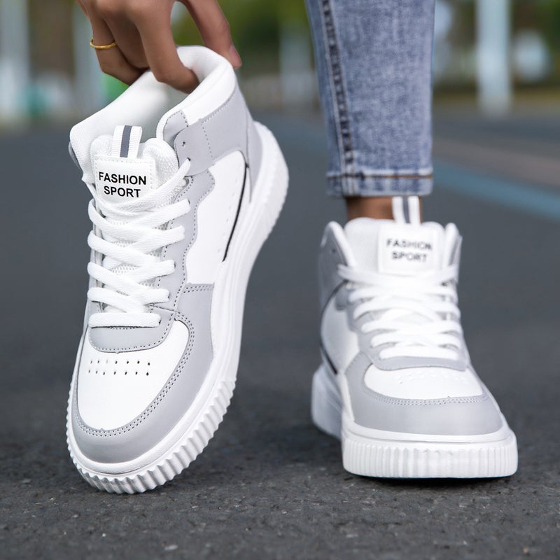 Large Size New Breathable Lightweight Casual Versatile Sports Style Campus Shoes for Men and Women That Make Feet Look Smaller Trendy White Shoes - Image 5
