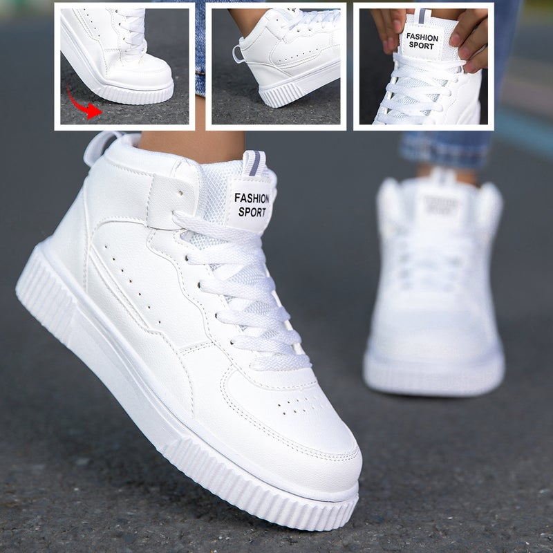 Large Size New Breathable Lightweight Casual Versatile Sports Style Campus Shoes for Men and Women That Make Feet Look Smaller Trendy White Shoes - Image 2