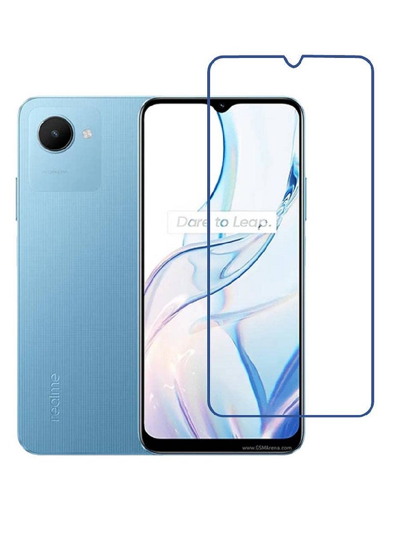 Super حماية شاشة زجاجية مقساة شفافة مصممة لهاتف Realme C30s تغطي الشاشة بالكامل وخالية من الفقاعات - Image 1