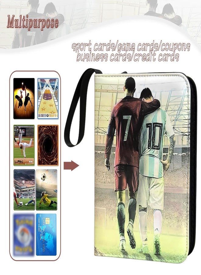 Rmannke Soccer Card Binder - 400 Capacity 4-Pocket Trading Card Album, 3 Ring Card Holder Binder, Waterproof PU Leather, Zip Closure, Perfect Christmas Birthday Gift for Kids & Collectors - Image 5