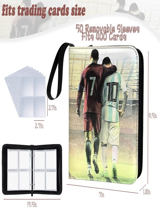 Rmannke Soccer Card Binder - 400 Capacity 4-Pocket Trading Card Album, 3 Ring Card Holder Binder, Waterproof PU Leather, Zip Closure, Perfect Christmas Birthday Gift for Kids & Collectors - Image 3
