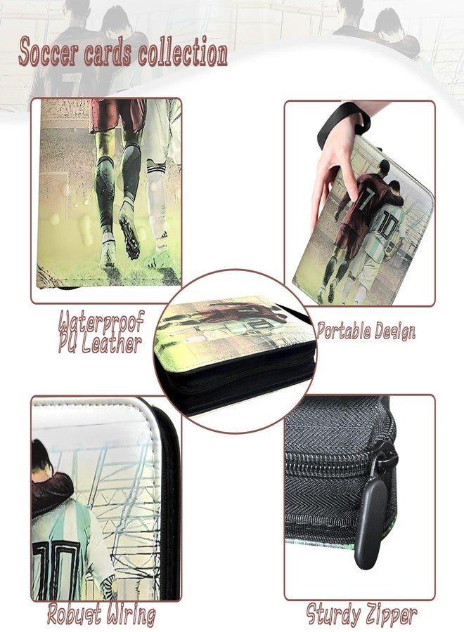 Rmannke Soccer Card Binder - 400 Capacity 4-Pocket Trading Card Album, 3 Ring Card Holder Binder, Waterproof PU Leather, Zip Closure, Perfect Christmas Birthday Gift for Kids & Collectors - Image 2
