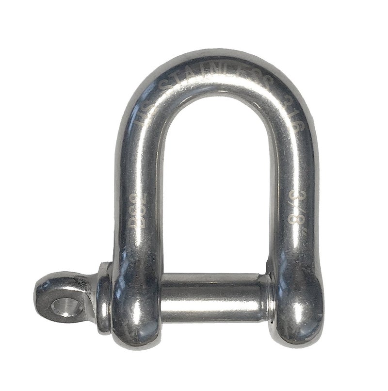 US STAINLESS Stainless Steel 316 Forged D Shackle 38 10mm Marine Grade Dee
