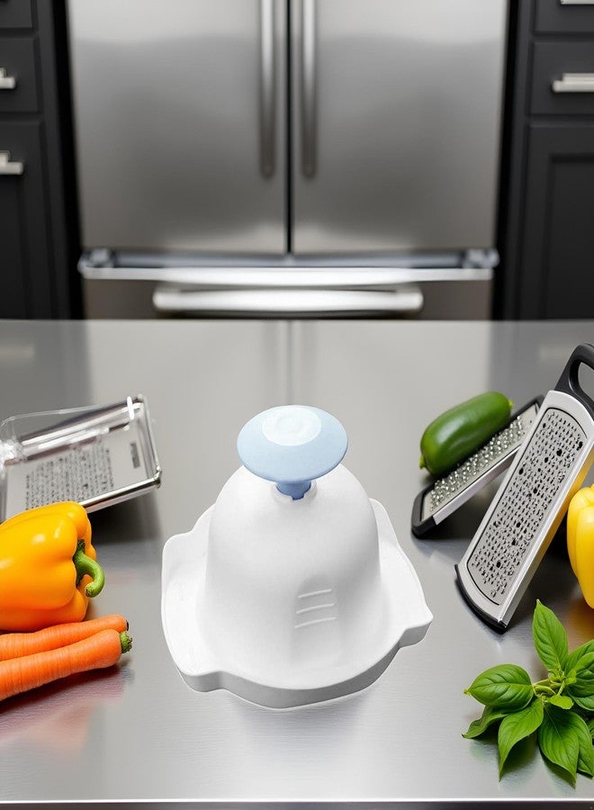 Bwexxt Blue Food Safety Holder for Mandolin Slicer,Finger Anti-Cut Protectors for Vegetable Grater, Peelers and Slicers, Food Slicer Cutter Finger Guard for Mandoline Slicer, Grating and Slicing Tools - Image 4