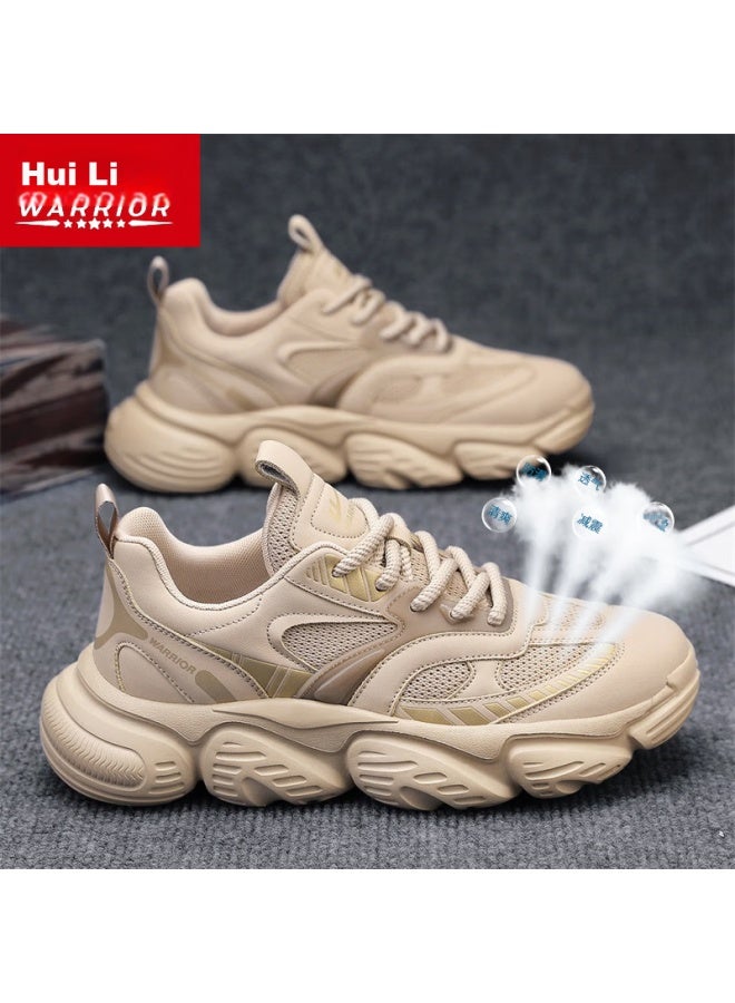 Warrior Men's Casual Dad Shoes Lightweight Low-top Sneakers 4425 Sand Color Size 41
