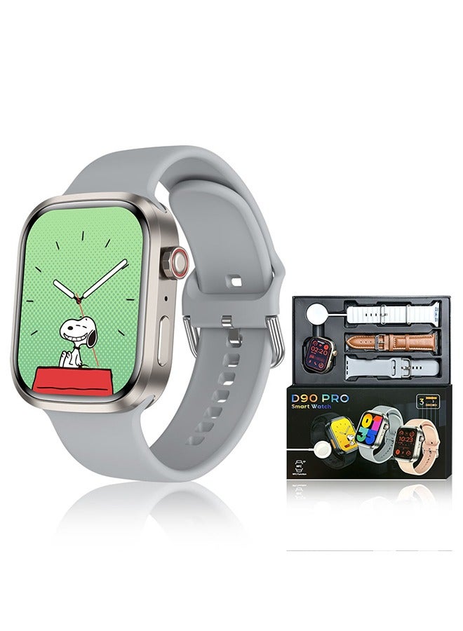Smart Watch for Men Women, 2.3inch Screen Fitness Tracker Sport Watch Sleep Monitor Pedometer Smartwatch for Android IOS,Silver - Image 2