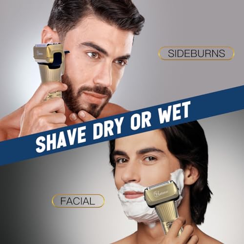 Hatteker Foil Electric Razor Men's Shaver T-blade Trimmer Beard Clipper Hair Clipper LED Display Waterproof Kit 2 in 1 - Image 5