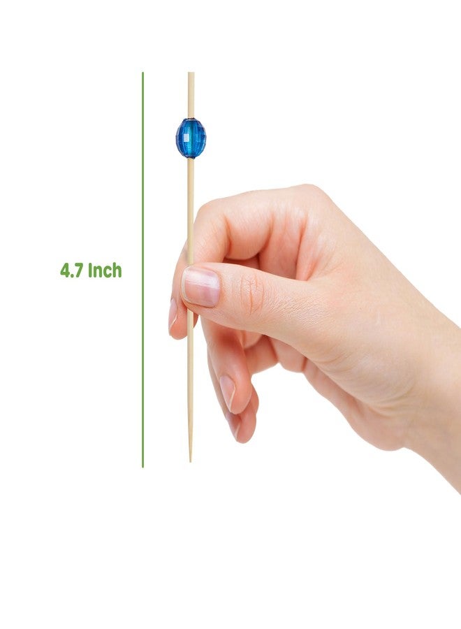 قوستو أعواد كوكتيل وأعواد طعام من غوستو [200 قطعة] - أعواد أسنان خشبية فاخرة بطول 4.7 بوصة للمقبلات وأعواد كوكتيل للمشروبات - أعواد أسنان لؤلؤية بألوان متنوعة - Image 2